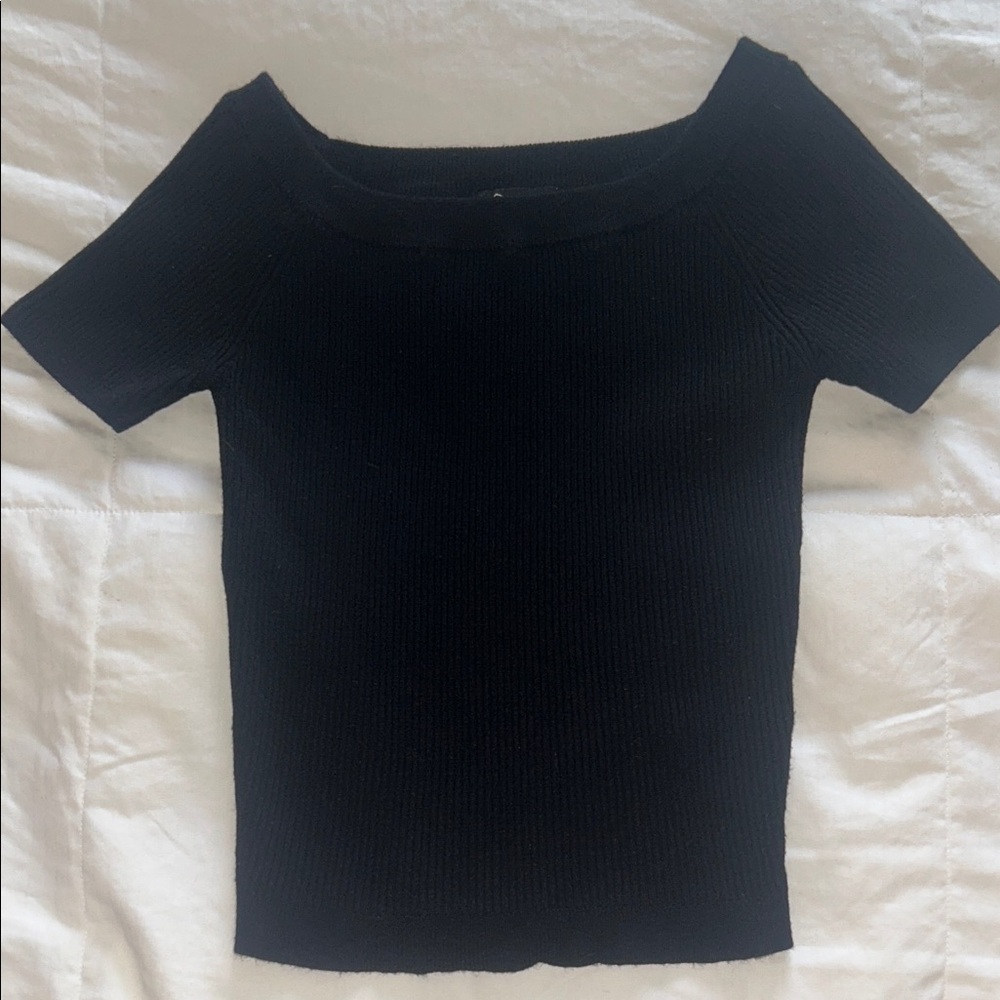 Art Class Black Ribbed Knit Top